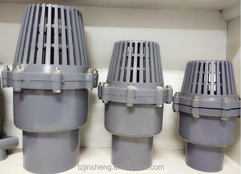JS Manufacturer صمام القدم UPVC PN10، صمام القدم البلاستيكي UPVC/PVC، صمام القدم البلاستيكي UPVC لمضخة المياه