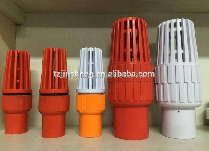 صمام كروي بلاستيكي CPVC/UPVC عرض صمام القدم، صمامات قدم UPVC 8 ​​بوصة، صمام قدم UPVC مُصنع JS PN10