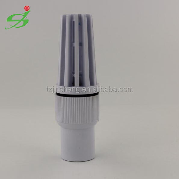 صمام كروي بلاستيكي CPVC/UPVC عرض صمام القدم، صمامات قدم UPVC 8 ​​بوصة، صمام قدم UPVC مُصنع JS PN10